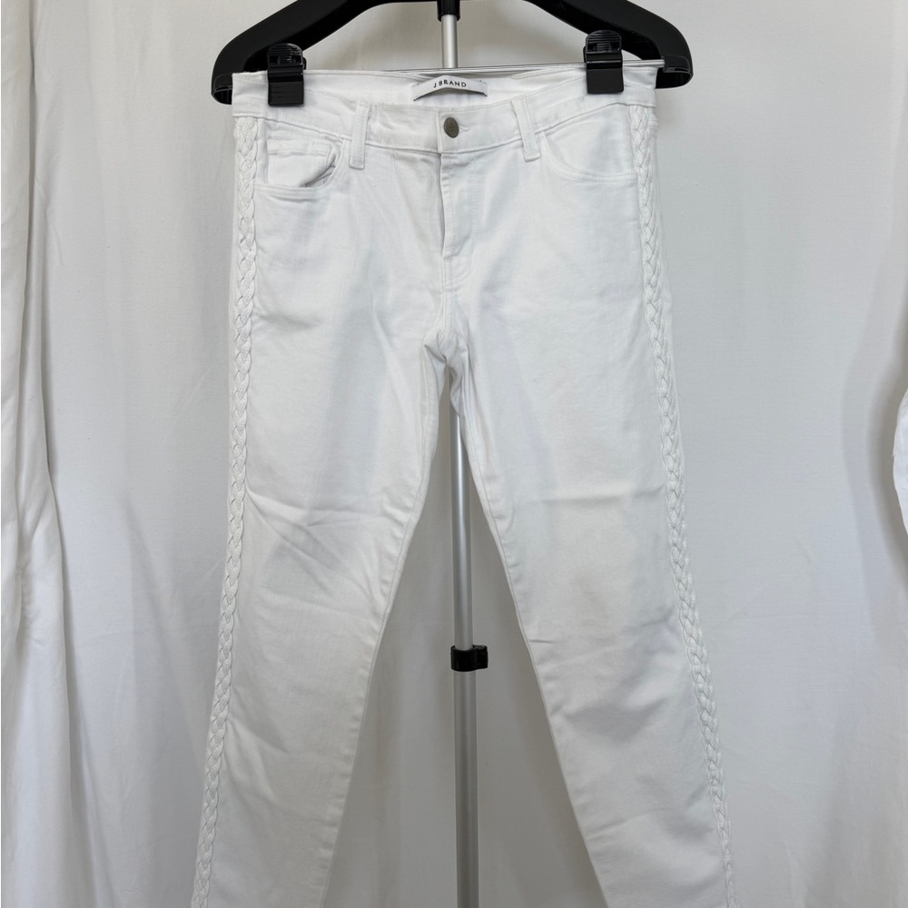 J Brand Women's White Lowrise Crop Skinny Jeans